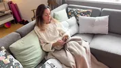 Hot milf got horny and begged to be fucked in the sofa