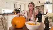 Pumpkin Gloryhole Suprise for my Stepsister Frances Bentley - BJ & riding til I cum deep inside