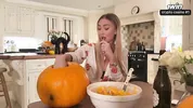 Pumpkin Gloryhole Suprise for my Stepsister Frances Bentley - BJ & riding til I cum deep inside