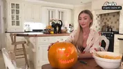 Pumpkin Gloryhole Suprise for my Stepsister Frances Bentley - BJ & riding til I cum deep inside