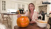 Pumpkin Gloryhole Suprise for my Stepsister Frances Bentley - BJ & riding til I cum deep inside