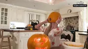 Pumpkin Gloryhole Suprise for my Stepsister Frances Bentley - BJ & riding til I cum deep inside