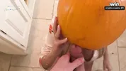 Pumpkin Gloryhole Suprise for my Stepsister Frances Bentley - BJ & riding til I cum deep inside