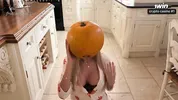 Pumpkin Gloryhole Suprise for my Stepsister Frances Bentley - BJ & riding til I cum deep inside