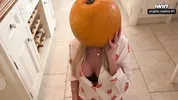 Pumpkin Gloryhole Suprise for my Stepsister Frances Bentley - BJ & riding til I cum deep inside
