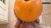 Pumpkin Gloryhole Suprise for my Stepsister Frances Bentley - BJ & riding til I cum deep inside