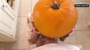 Pumpkin Gloryhole Suprise for my Stepsister Frances Bentley - BJ & riding til I cum deep inside