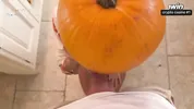 Pumpkin Gloryhole Suprise for my Stepsister Frances Bentley - BJ & riding til I cum deep inside