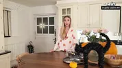 Pumpkin Gloryhole Suprise for my Stepsister Frances Bentley - BJ & riding til I cum deep inside