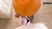 Pumpkin Gloryhole Suprise for my Stepsister Frances Bentley - BJ & riding til I cum deep inside