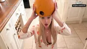 Pumpkin Gloryhole Suprise for my Stepsister Frances Bentley - BJ & riding til I cum deep inside