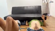 Carpenter arrives and fixes the furniture and ends up fucking in an incredible threesome - finale.