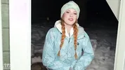 "My car is stuck in the snow and I'm cold" biggy titty stranger needs warmth and dick