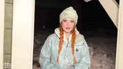 "My car is stuck in the snow and I'm cold" biggy titty stranger needs warmth and dick