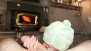 "My car is stuck in the snow and I'm cold" biggy titty stranger needs warmth and dick