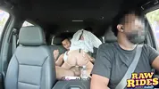 Slim Petite Brunette With Dog Cone Gets Fucked In Pool Ride Share