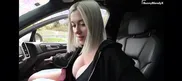 I covered the face of a huge tits hitchhiker with cum