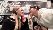 getting naughty in the car after dinner