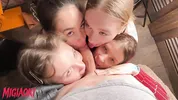 Four whores greedily suck my dick - group blowjob.