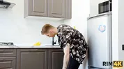 RIM4K. Dude gets his anus licked for the first time before fucked two lovely hotties