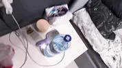 The ex came to pick up things but was hard fucked in the mouth and pussy