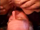 Horny blonde in stockings rides an older cock with her ass