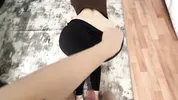 My stepsister was doing stretching and got cum on her face | Eto Priyatno