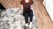 My stepsister was doing stretching and got cum on her face | Eto Priyatno