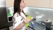 Stepmother with fat cock was caught by her horny Stepson and she made him suck her cum