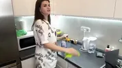 Stepmother with fat cock was caught by her horny Stepson and she made him suck her cum