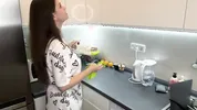 Stepmother with fat cock was caught by her horny Stepson and she made him suck her cum
