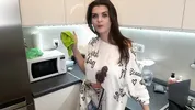 Stepmother with fat cock was caught by her horny Stepson and she made him suck her cum