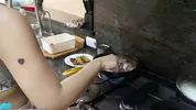 a meal and a fuck my milf stepmom makes it happen - while dad is away