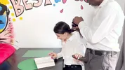 I was shocked when my teacher put his dick in my face and then fucked me on the table