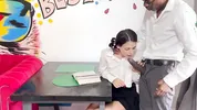 I was shocked when my teacher put his dick in my face and then fucked me on the table