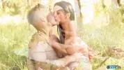 Having a wonderful summer outdoor time with her and losing thoughts from kissing her lots