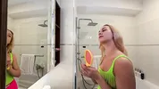 Raver girl comes from EDM Music Festival to change her slutty outfit by taking it off to flash hairy pussy and naked ass