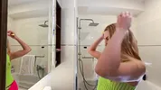 Raver girl comes from EDM Music Festival to change her slutty outfit by taking it off to flash hairy pussy and naked ass