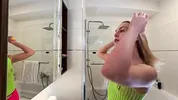 Raver girl comes from EDM Music Festival to change her slutty outfit by taking it off to flash hairy pussy and naked ass