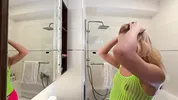 Raver girl comes from EDM Music Festival to change her slutty outfit by taking it off to flash hairy pussy and naked ass