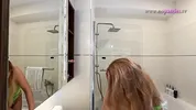 Raver girl comes from EDM Music Festival to change her slutty outfit by taking it off to flash hairy pussy and naked ass