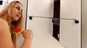 Raver girl comes from EDM Music Festival to change her slutty outfit by taking it off to flash hairy pussy and naked ass