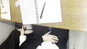 Alt classmate blows me during lesson and begs to fuck her in toilet