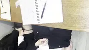 Alt classmate blows me during lesson and begs to fuck her in toilet