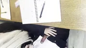 Alt classmate blows me during lesson and begs to fuck her in toilet