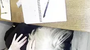 Alt classmate blows me during lesson and begs to fuck her in toilet