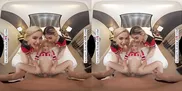 Experience the ultimate victory celebration as star quarterback treats Blake Blossom, Delilah Day, and Jazlyn Ray to his big cock