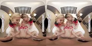 Experience the ultimate victory celebration as star quarterback treats Blake Blossom, Delilah Day, and Jazlyn Ray to his big cock