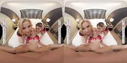 Experience the ultimate victory celebration as star quarterback treats Blake Blossom, Delilah Day, and Jazlyn Ray to his big cock