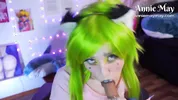 Cosplay girl having fucn with her butt plugs - Annie May May